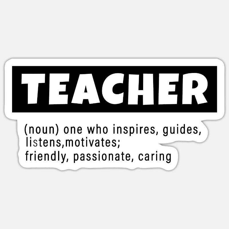 Teacher Noun définition de profession d'enseignant - Sticker taille S (10 x 10 cm) - blanc mat