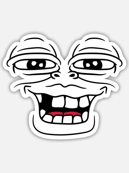 frosch monster gesicht lustig haesslich grinsen za - Sticker Größe S (10 x 10 cm) - Mattweiß