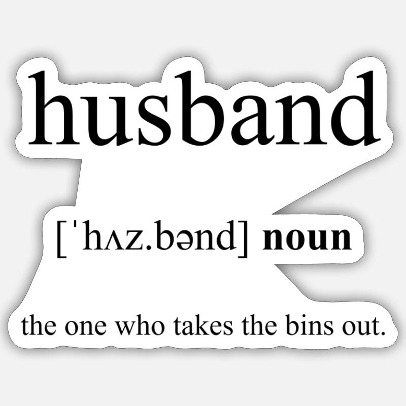 Husband (Ehemann) Definition Dictionary - Sticker size S (10 x 10 cm) - white matte