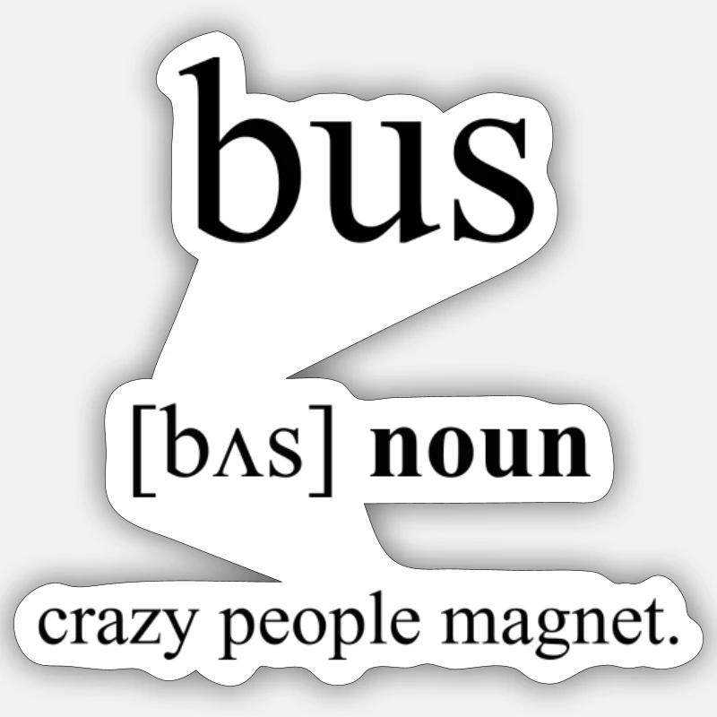 Bus Definition Dictionary - Sticker Größe S (10 x 10 cm) - Mattweiß