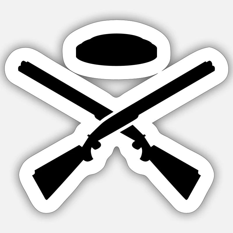 Trap shooting Sticker size S (10 x 10 cm)