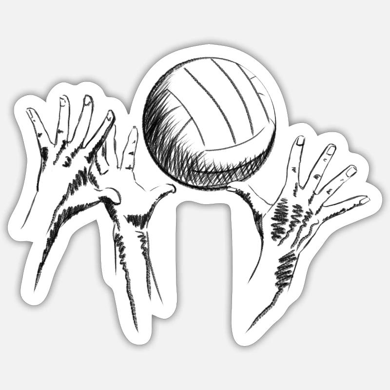 volleyball - Sticker size S (10 x 10 cm) - white matte