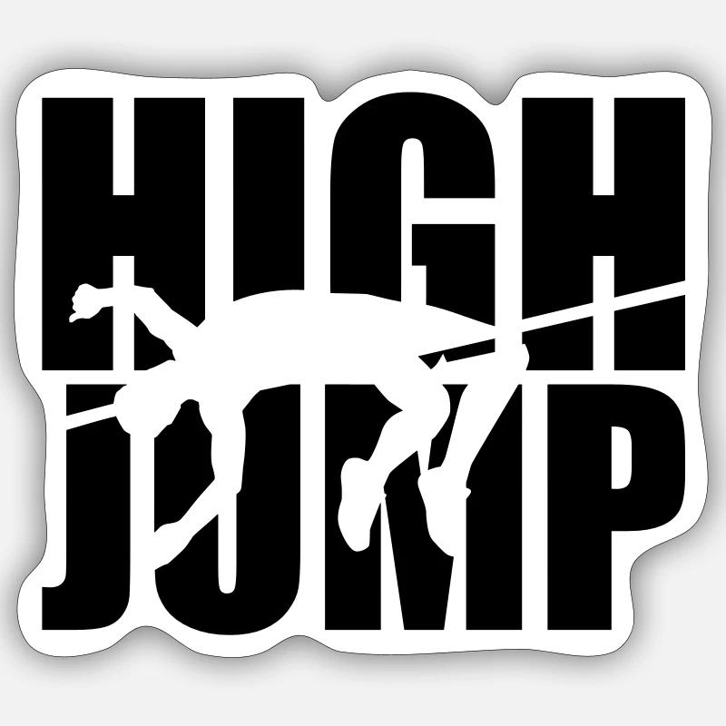 High jump - Sticker size S (10 x 10 cm) - white matte