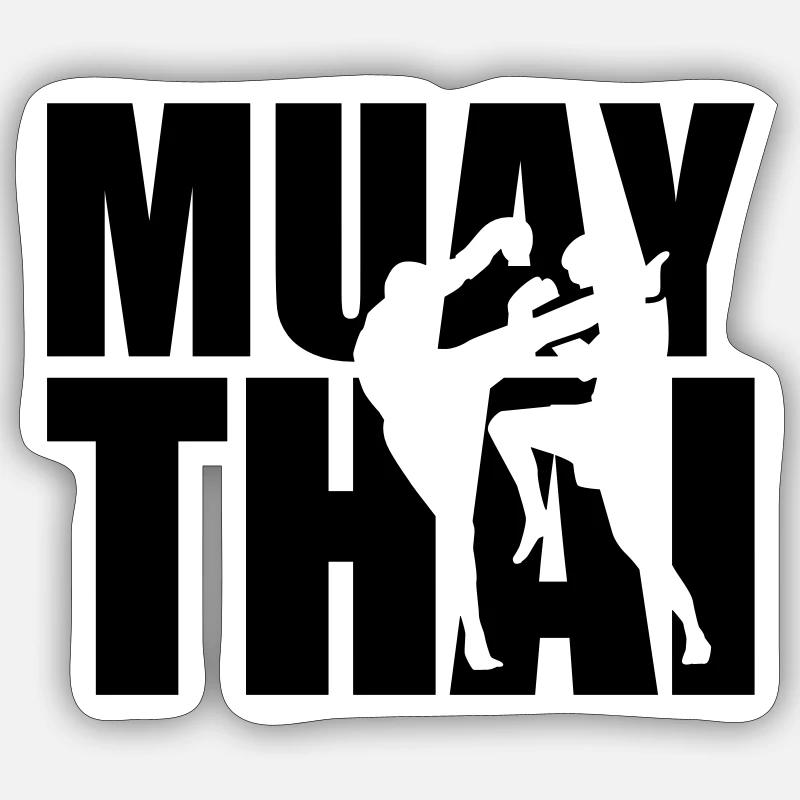 Muay Thai - Sticker taille S (10 x 10 cm) - blanc mat