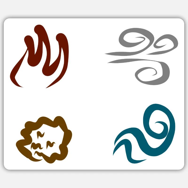 Quatre éléments Sticker taille S (10 x 10 cm)