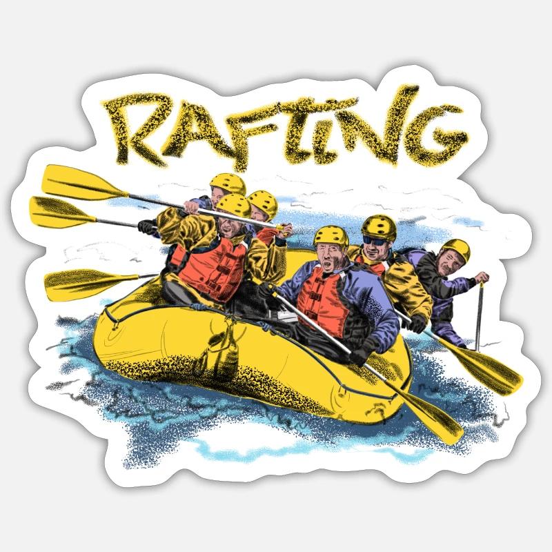 Rafting - Sticker Größe S (10 x 10 cm) - Mattweiß