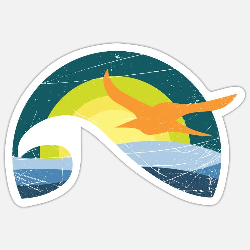Möwe am Meer Sticker Größe S (10 x 10 cm)