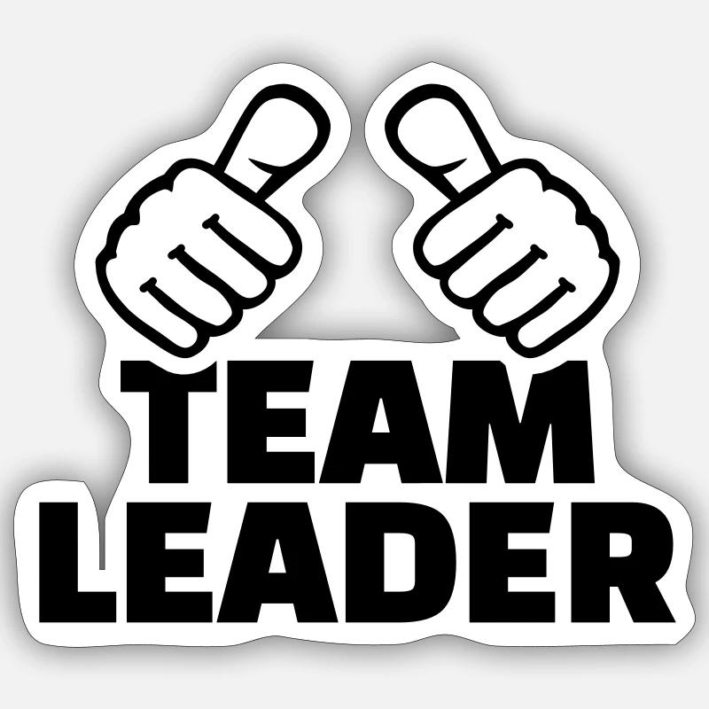 Team leader - Sticker taille S (10 x 10 cm) - blanc mat