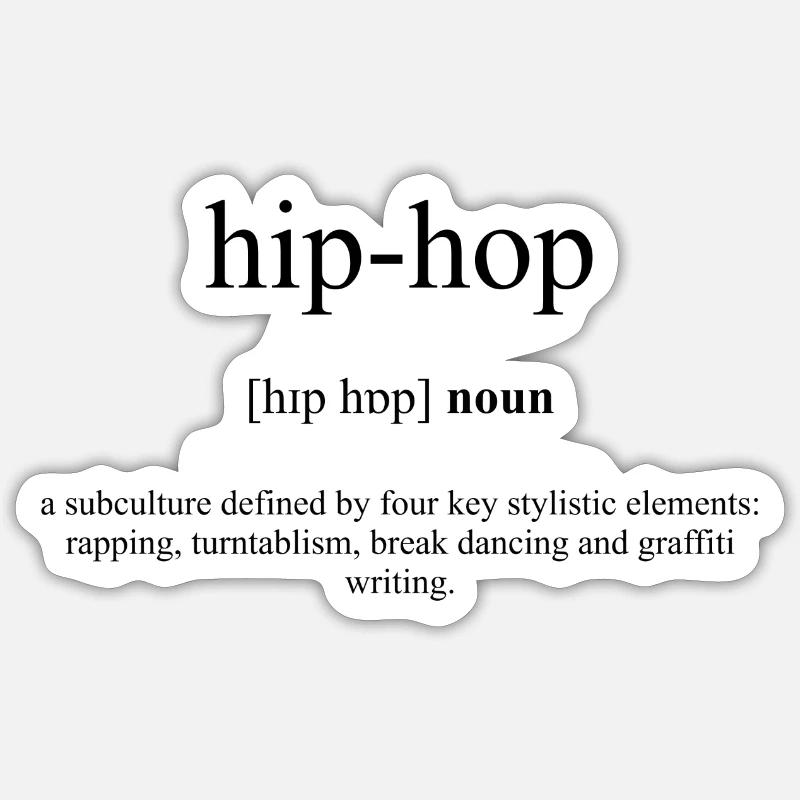 Hip-Hop Definition Dictionary - Sticker Größe S (10 x 10 cm) - Mattweiß
