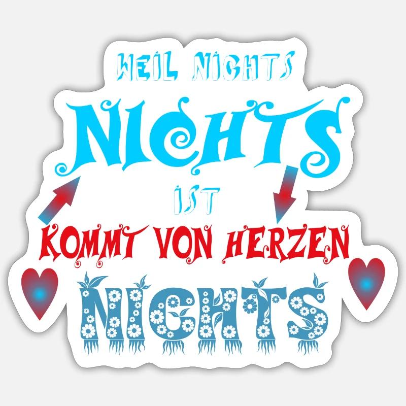Nichts - Geschenkidee - Nichts schenken - Sticker Größe S (10 x 10 cm) - Mattweiß