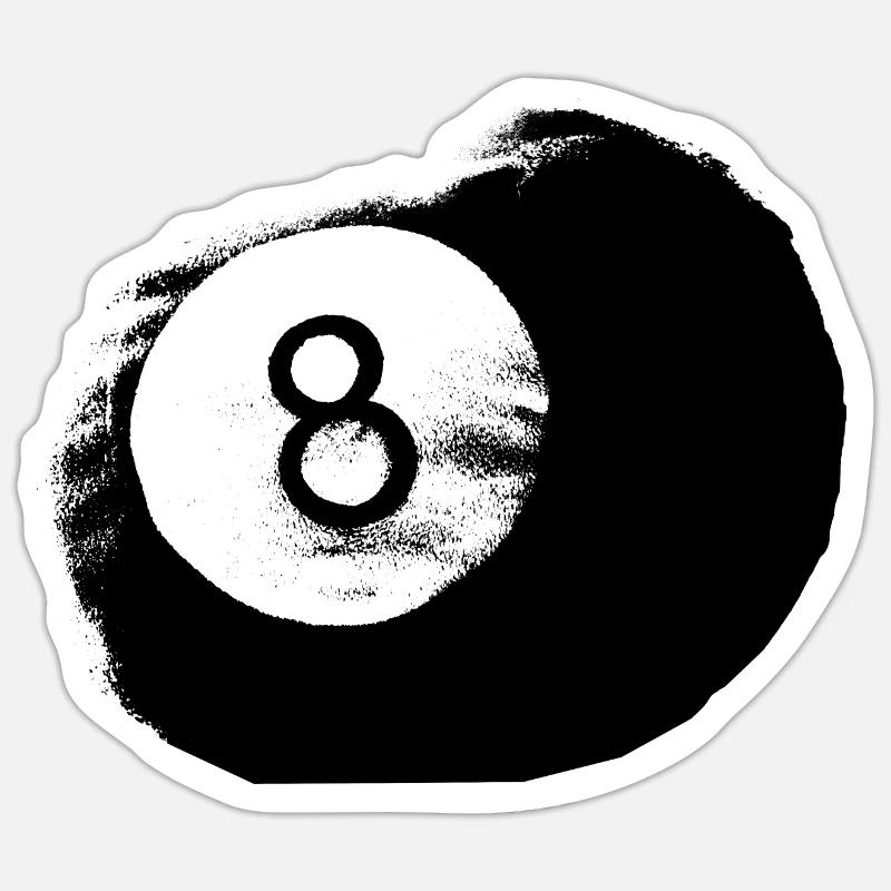 boule de billard - Sticker taille S (10 x 10 cm) - blanc mat