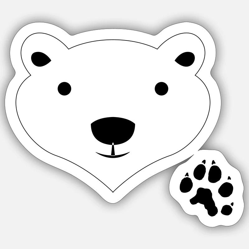 Polar Bear - Sticker Größe S (10 x 10 cm) - Mattweiß