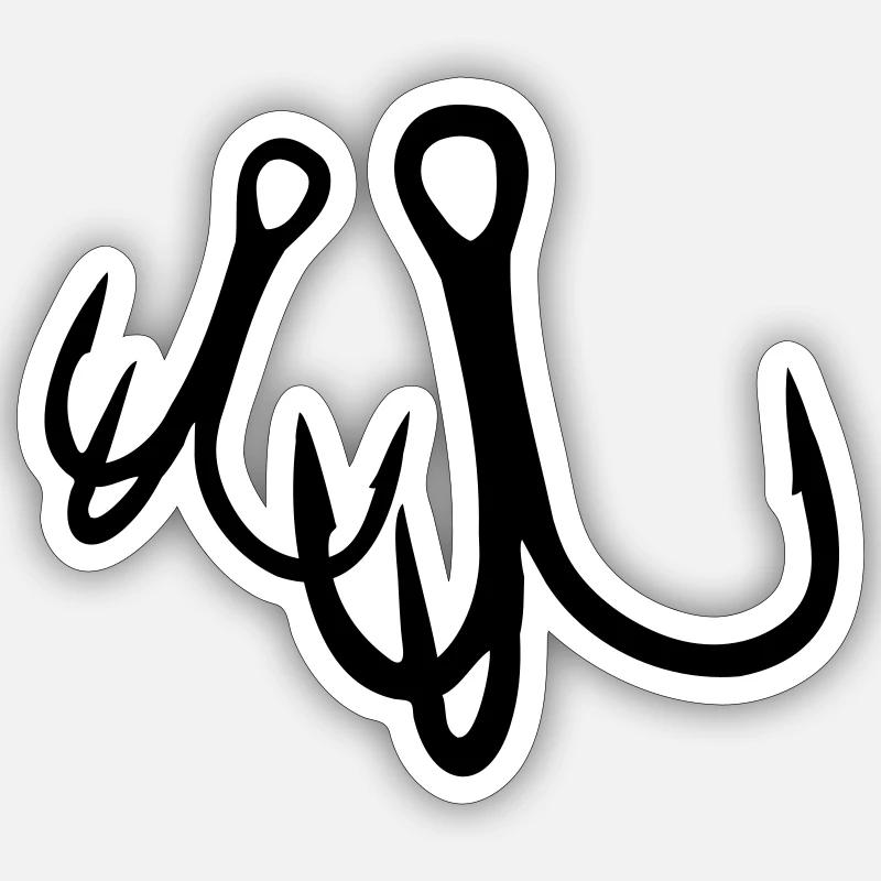 fishing hooks - Sticker Größe S (10 x 10 cm) - Mattweiß