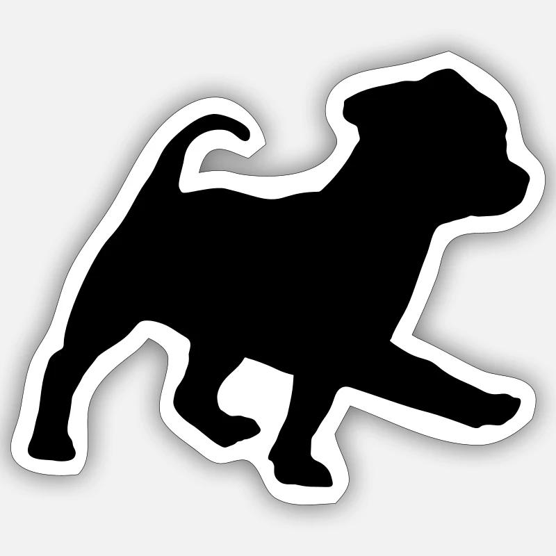 Hund, Hündchen - Sticker Größe S (10 x 10 cm) - Mattweiß