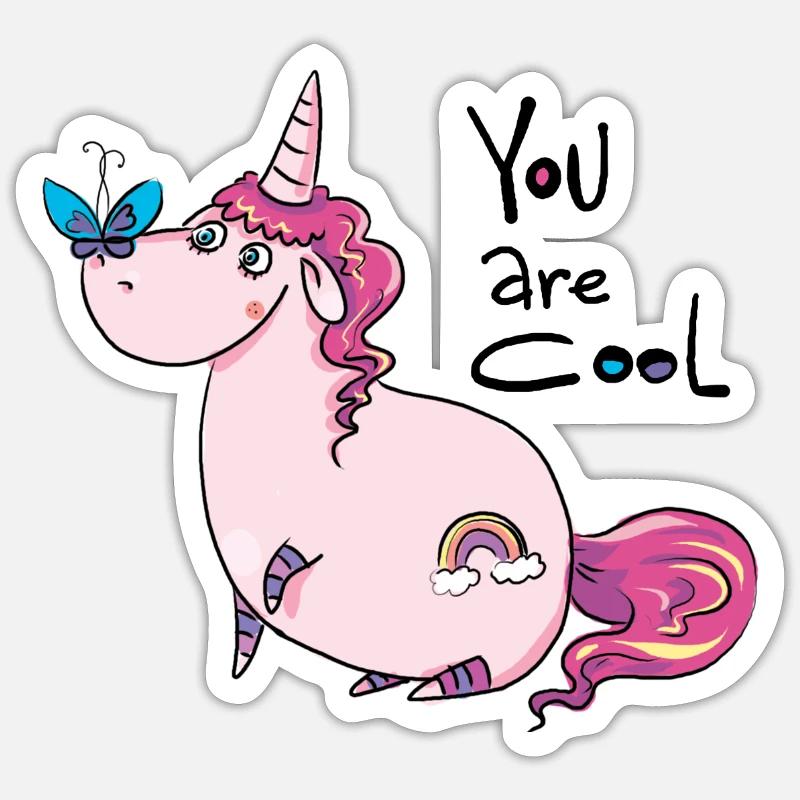 licorne - Sticker taille S (10 x 10 cm) - blanc mat