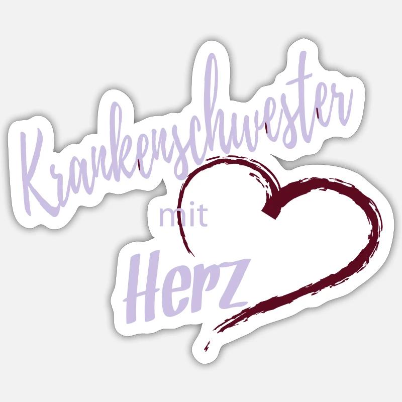 Krankenschwester mit Herz 2c Sticker size S (10 x 10 cm)
