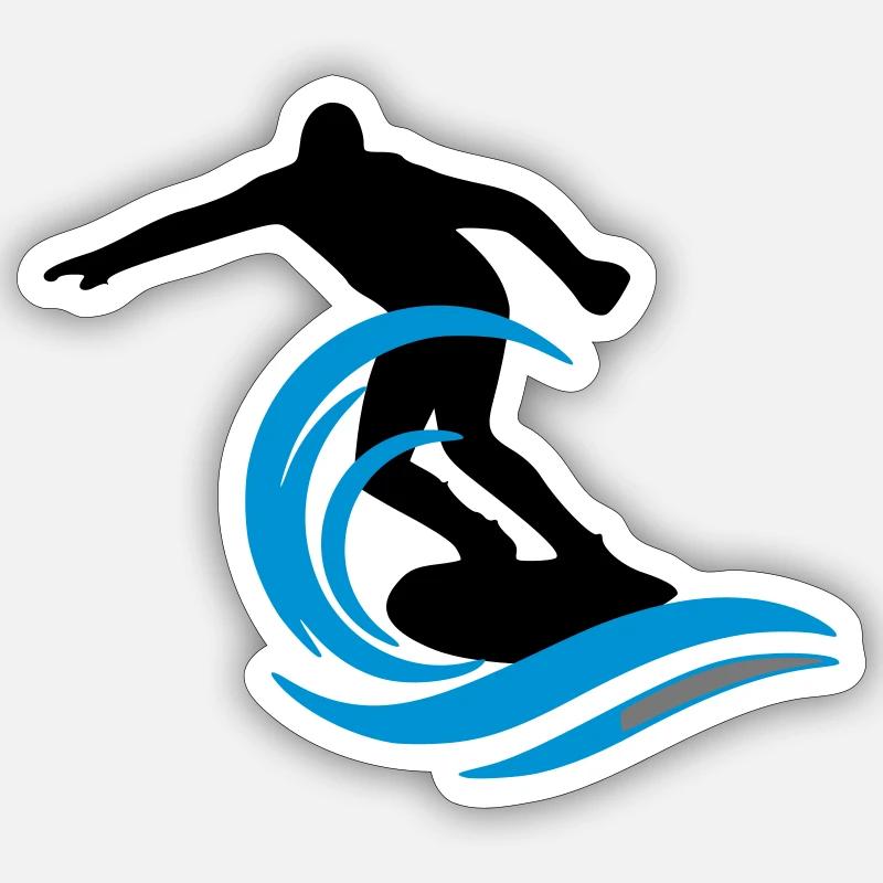 Surfer - Sticker Größe S (10 x 10 cm) - Mattweiß