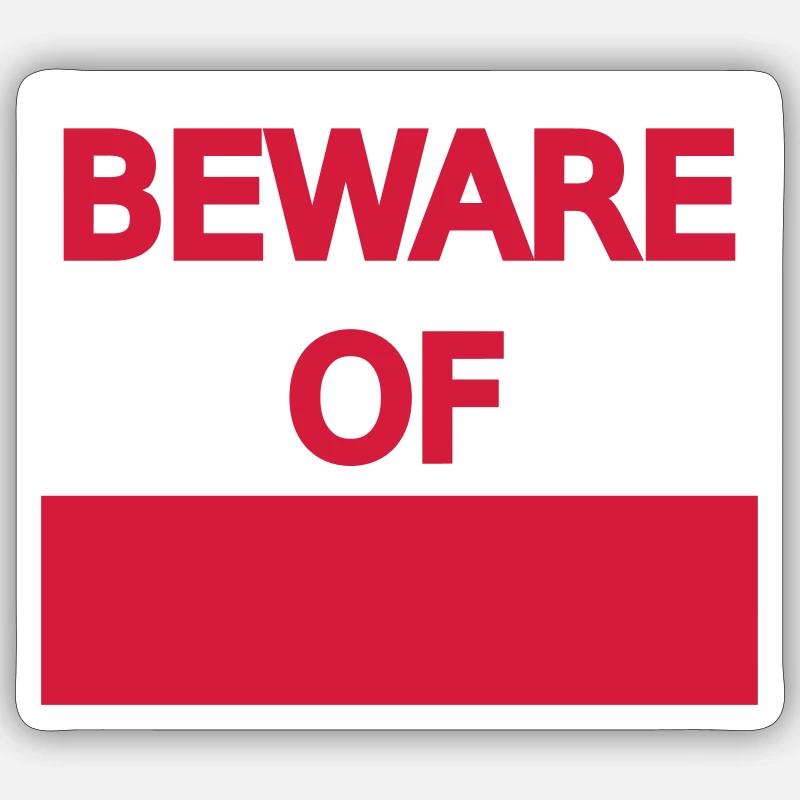 Panneau d'avertissement Panneau d'avertissement Attention au gabarit - Sticker taille S (10 x 10 cm) - blanc mat