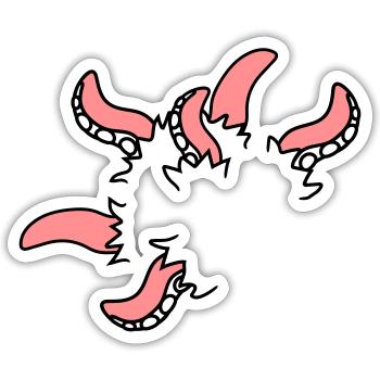 Monster octopus squid tentacles break free - Sticker size S (10 x 10 cm) - white matte - Front