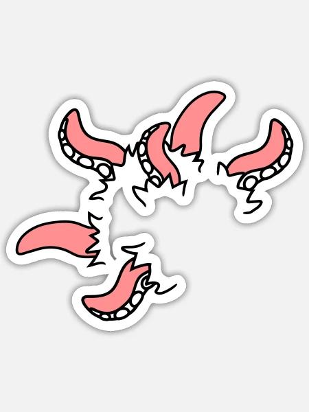 Monster Oktopus Tintenfisch Tentakel brechen frei - Sticker Größe S (10 x 10 cm) - Mattweiß