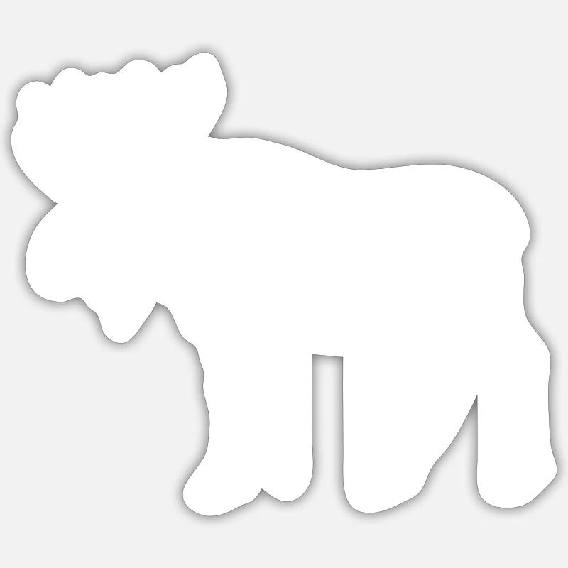 Elch Hirsch Geweih Rentier Geschenk Geschenkidee - Sticker Größe S (10 x 10 cm) - Mattweiß