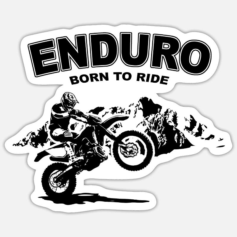 Enduro - Sticker Größe S (10 x 10 cm) - Mattweiß