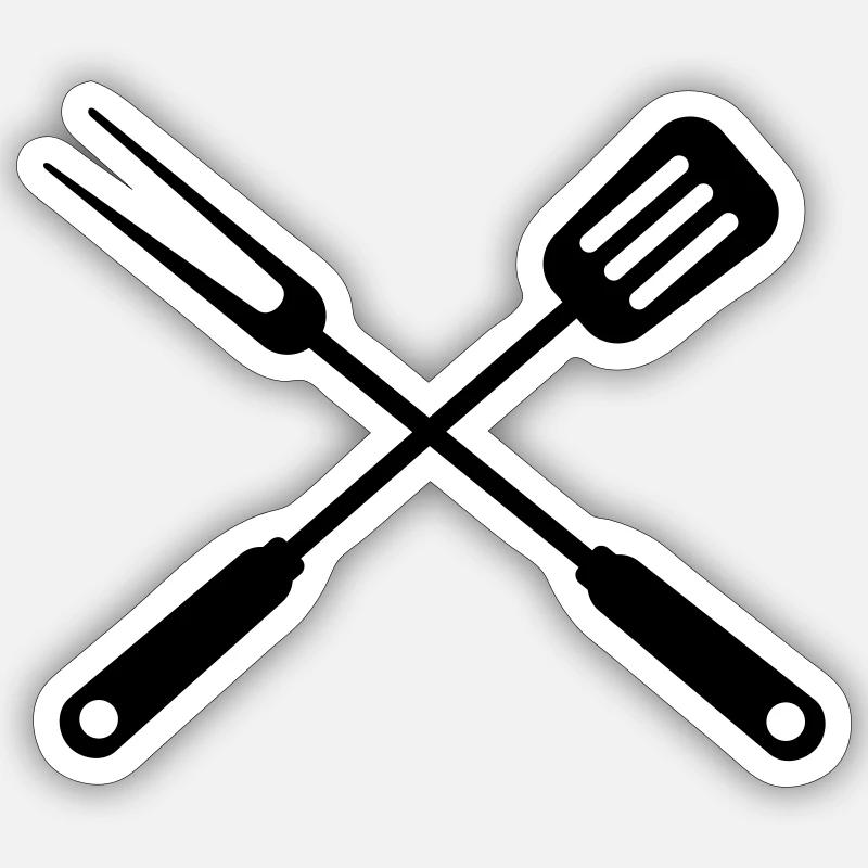 Kochen - Sticker Größe S (10 x 10 cm) - Mattweiß