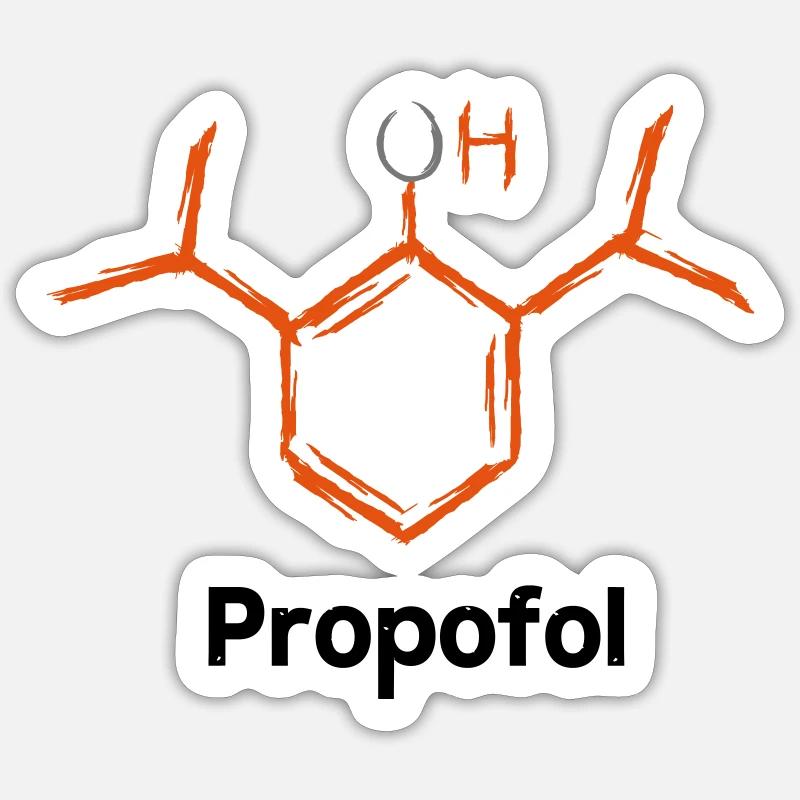 Propofol - Sticker size S (10 x 10 cm) - white matte