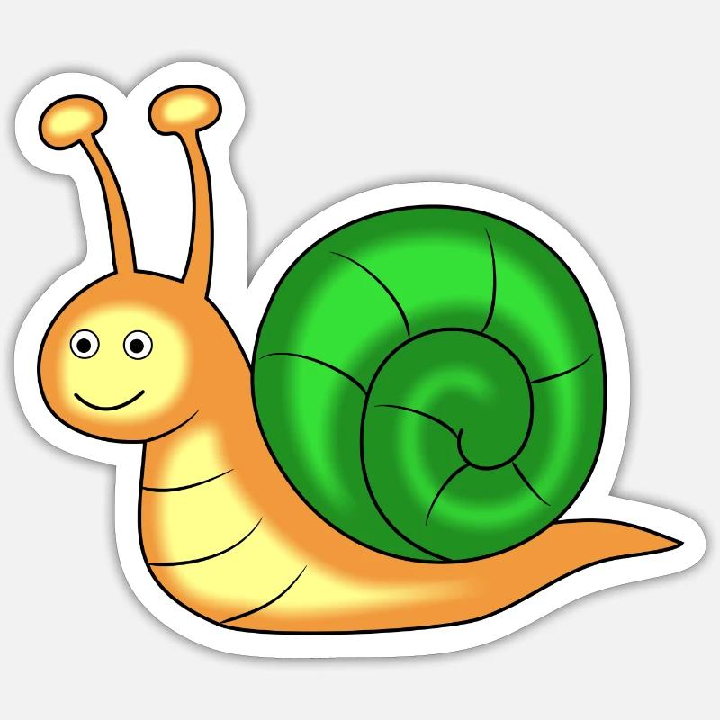 escargot - Sticker taille S (10 x 10 cm) - blanc mat
