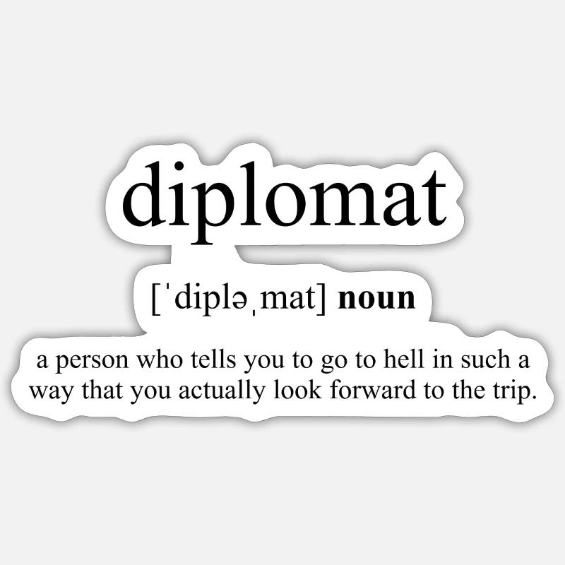Diplomat Definition Dictionary - Sticker Größe S (10 x 10 cm) - Mattweiß