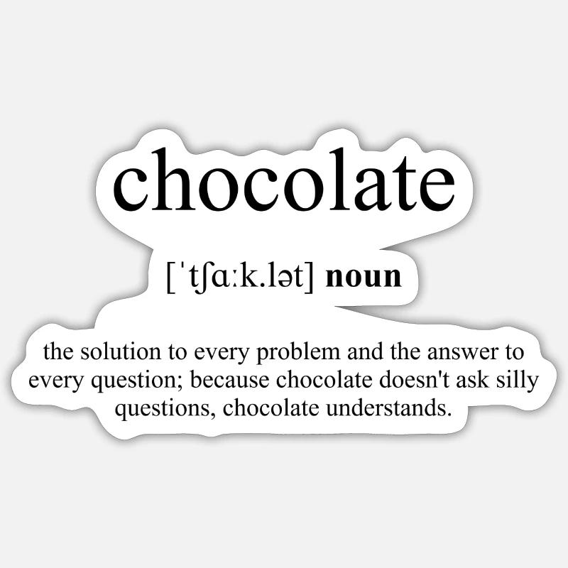 Dictionnaire de définition du chocolat - Sticker taille S (10 x 10 cm) - blanc mat