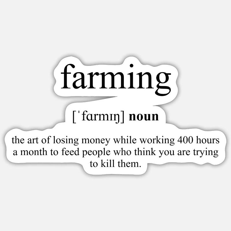 Farming Definition Dictionary - Sticker taille S (10 x 10 cm) - blanc mat