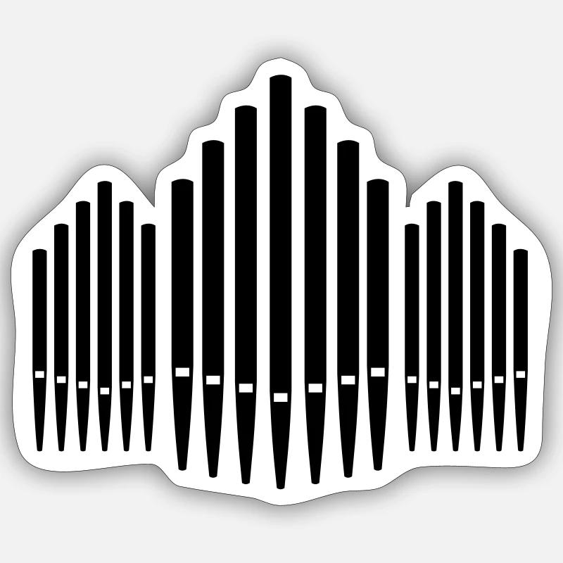 Orgel - Sticker Größe S (10 x 10 cm) - Mattweiß
