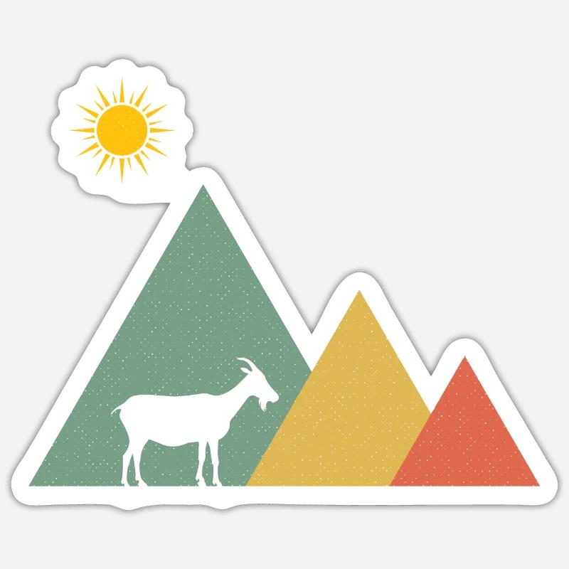 Chèvre billy chèvre alpes - Sticker taille S (10 x 10 cm) - blanc mat