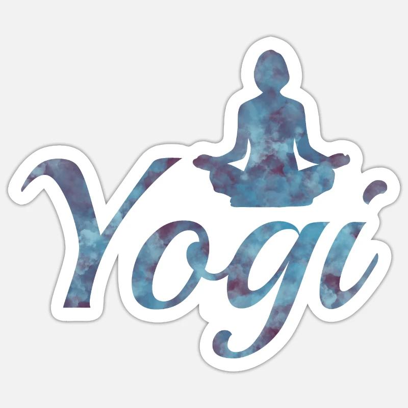yogi - Sticker taille S (10 x 10 cm) - blanc mat