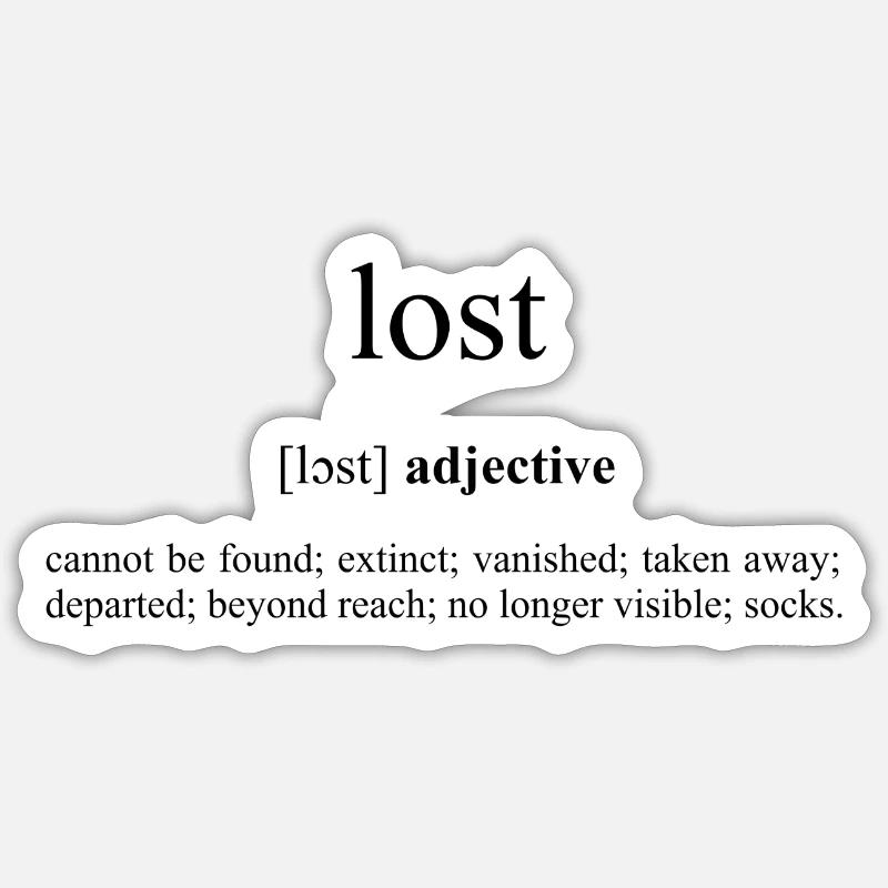 Lost (perdu) Definition Dictionary - Sticker taille S (10 x 10 cm) - blanc mat