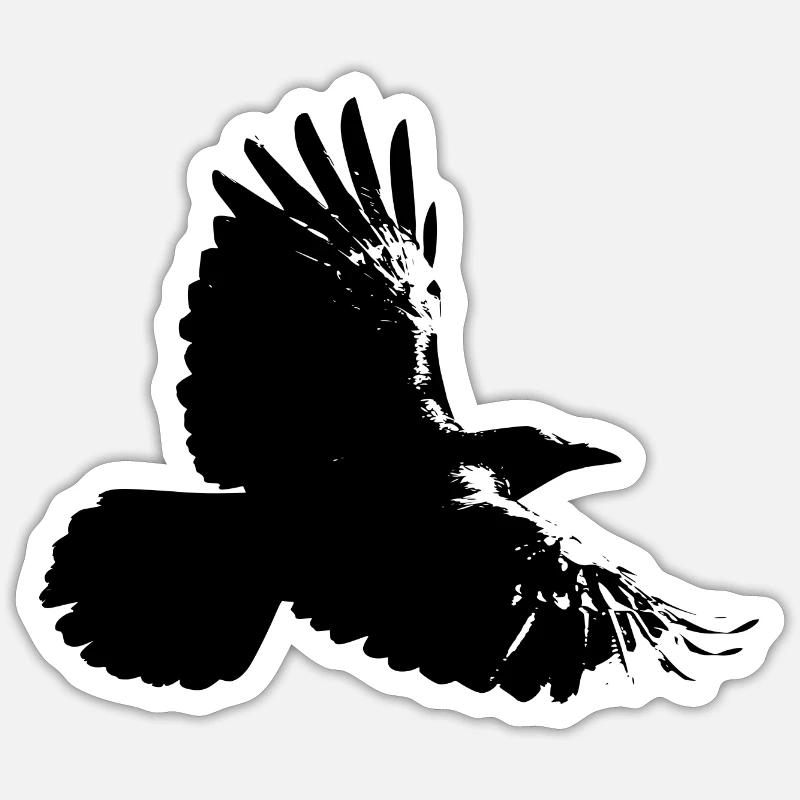 Raven - Sticker size S (10 x 10 cm) - white matte