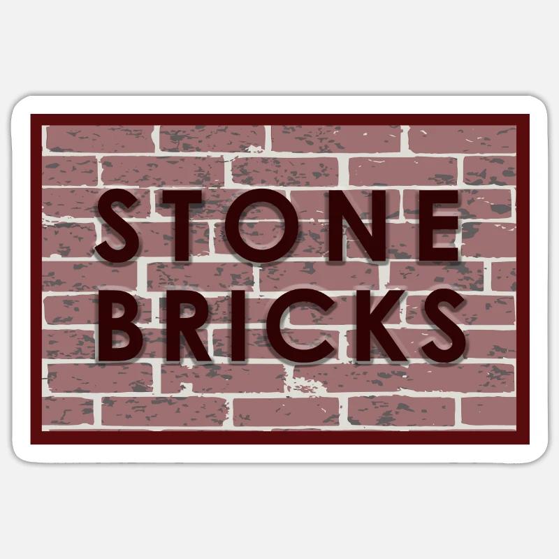 stone bricks - Backsteine - Sticker Größe S (10 x 10 cm) - Mattweiß