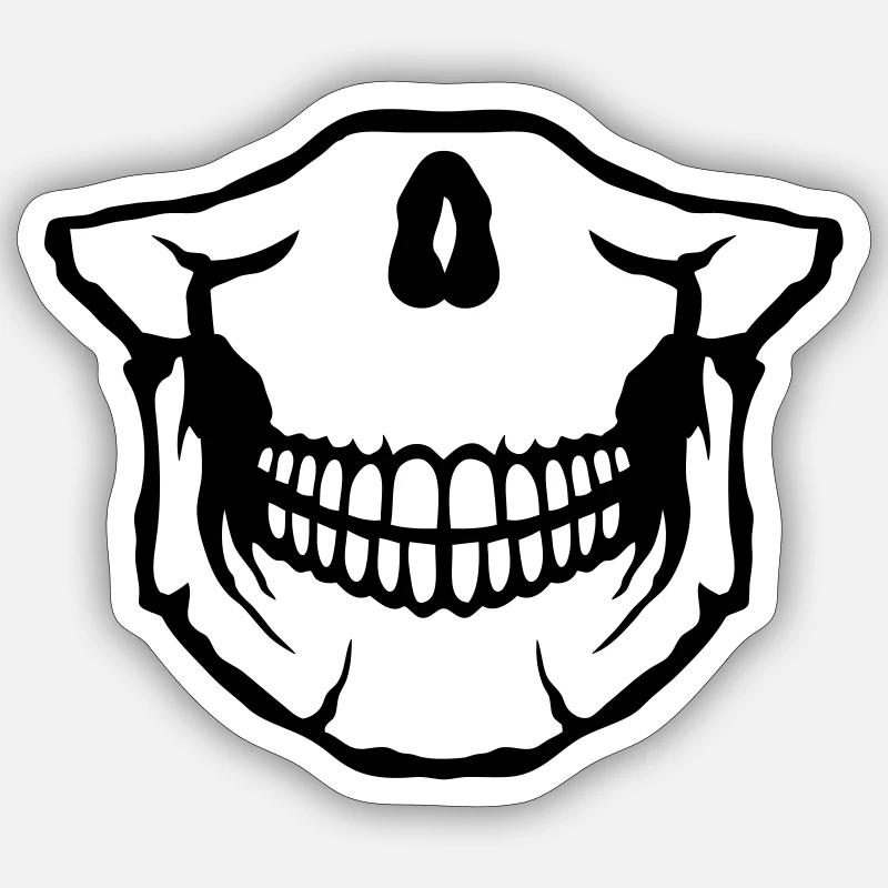 low skull skull skull death head Sticker size S (10 x 10 cm)