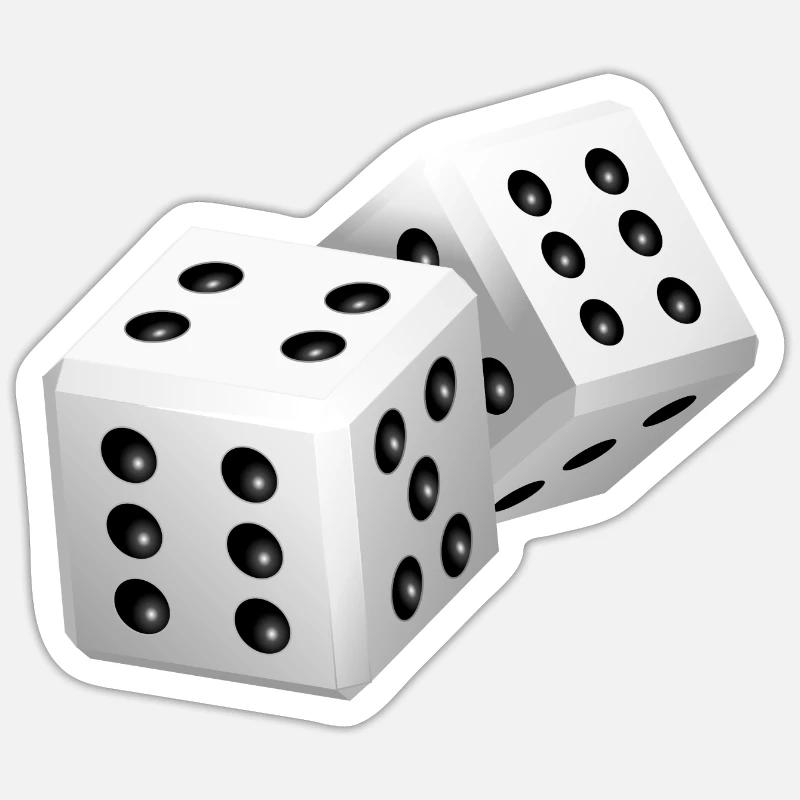 Two dice - Sticker size S (10 x 10 cm) - white matte