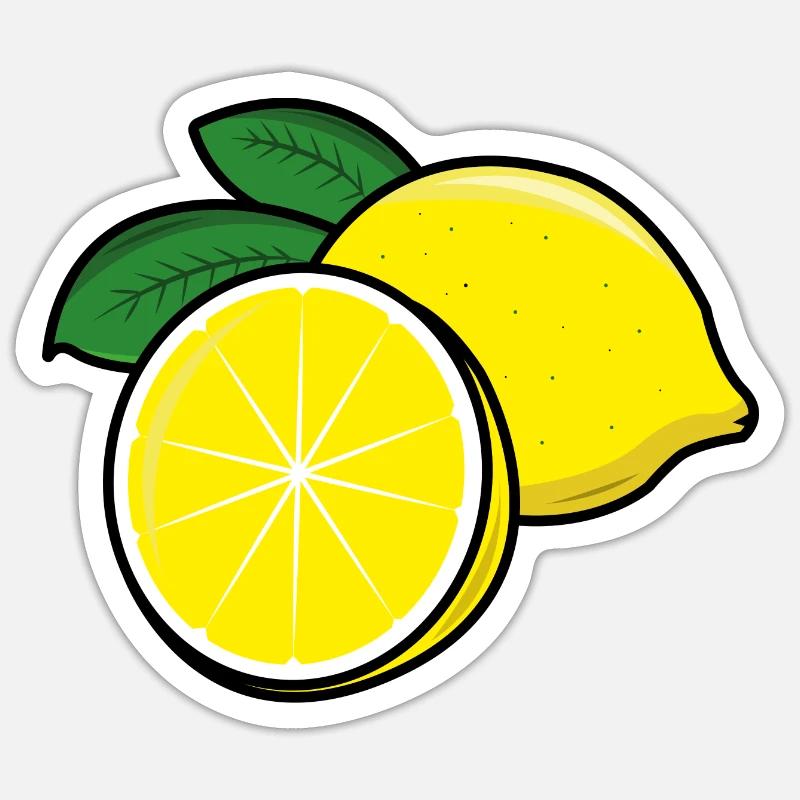 Zitrone - Sticker Größe S (10 x 10 cm) - Mattweiß
