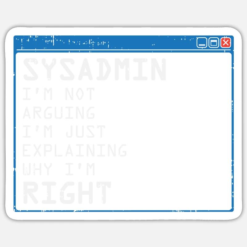 System Admin Administrator Computer Programmierer Sticker Größe S (10 x 10 cm)