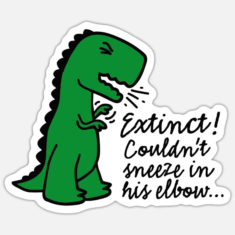 Corona virus Extinct Couldn't sneeze in his elbow Sticker Größe S (10 x 10 cm)