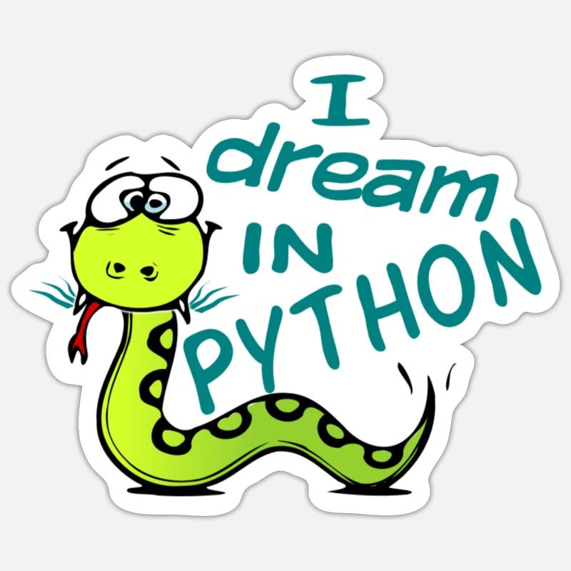 Python programmer - Sticker size S (10 x 10 cm) - white matte