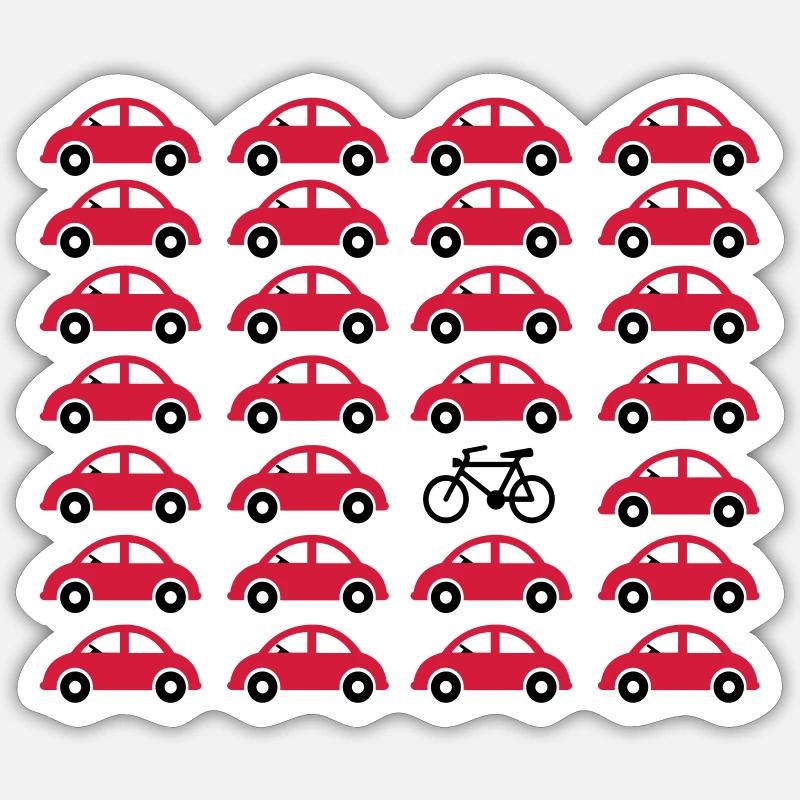Vélo au lieu de voiture - Sticker taille S (10 x 10 cm) - blanc mat