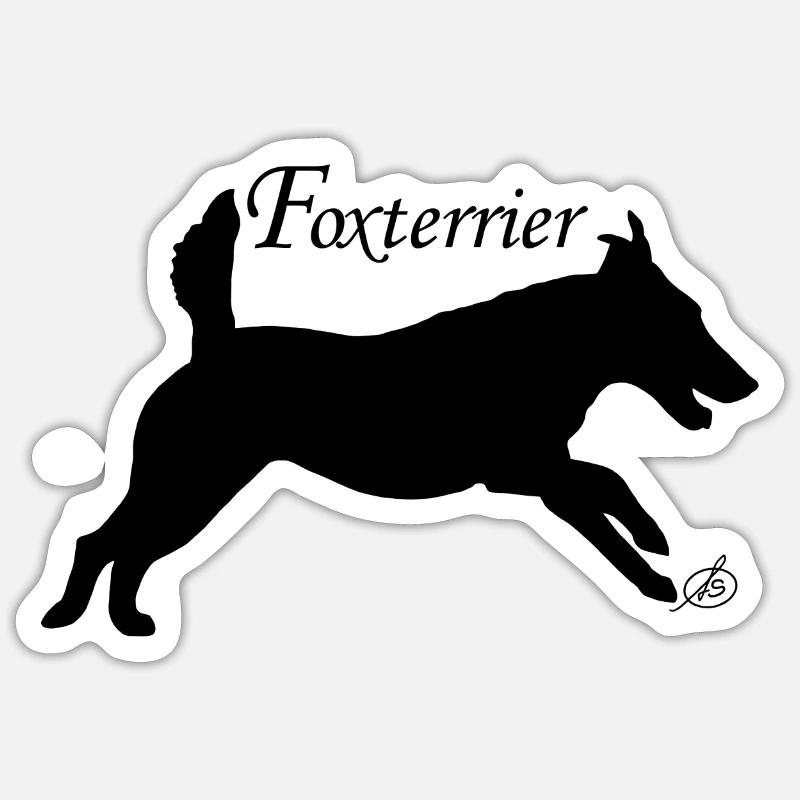 Fox Terrier - Sticker taille S (10 x 10 cm) - blanc mat