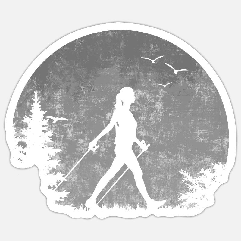 Walking - Sticker size S (10 x 10 cm) - white matte