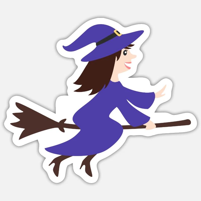 witch - Sticker size S (10 x 10 cm) - white matte