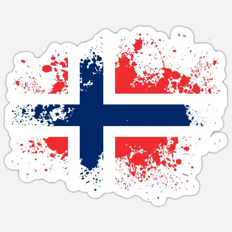 Norway Norway flag patch gift idea - Sticker size S (10 x 10 cm) - white matte