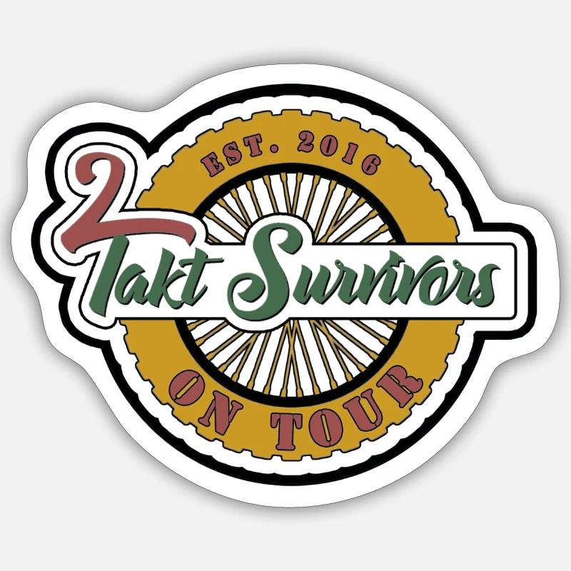 Survivants 2 temps - Sticker taille S (10 x 10 cm) - blanc mat